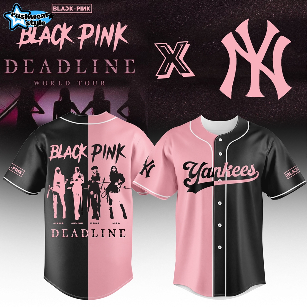 New York Yankees x Blackpink Deadline World Tour Baseball Jersey 2025 New York Yankees x Blackpink Deadline World Tour Baseball Jersey 2025