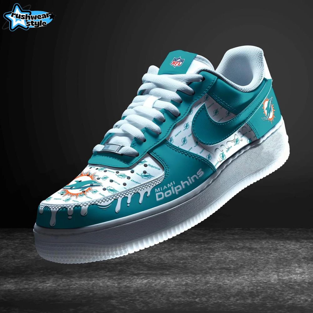Nfl Miami Dolphins Nike Air Force 1 Custom Shoes Nfl Miami Dolphins Nike Air Force 1 Custom Shoes
