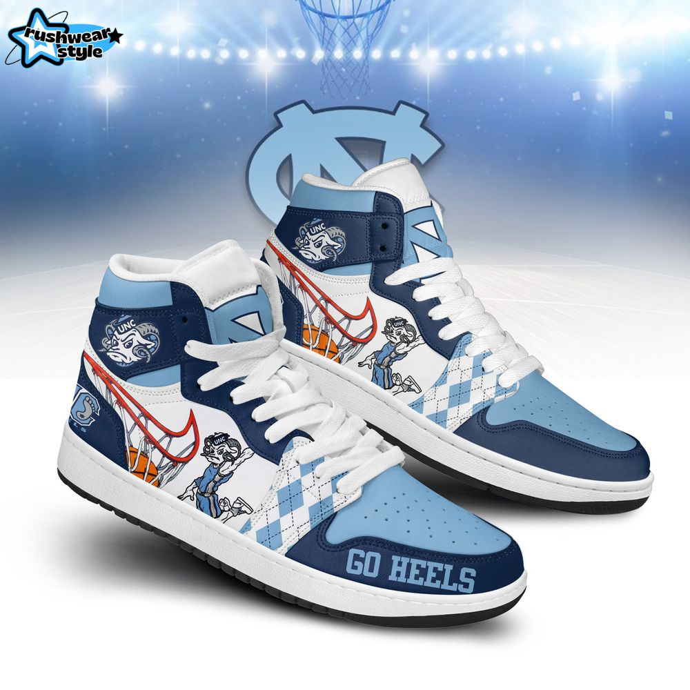 North Carolina Tar Heels Basketball Team Air Jordan 1 Sneaker North Carolina Tar Heels Basketball Team Air Jordan 1 Sneaker
