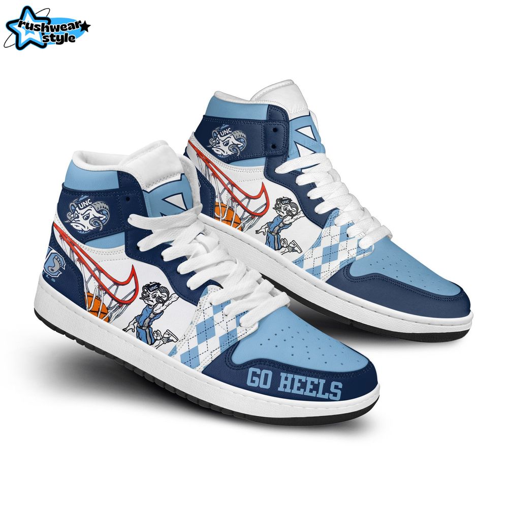 North Carolina Tar Heels Basketball Team Air Jordan 1 Sneaker North Carolina Tar Heels Basketball Team Air Jordan 1 Sneaker