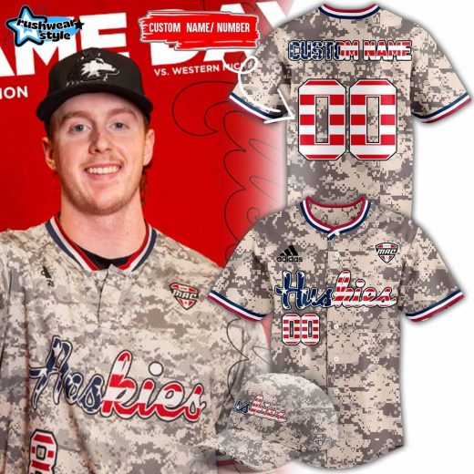 Northern Illinois Huskies Camo Personalized Baseball Jersey