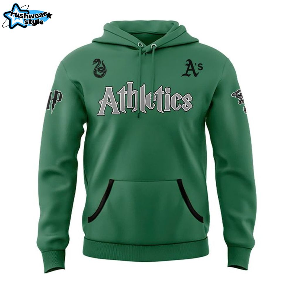 Oakland Athletics X Harry Potter Slytherin House Limited Edition Hoodie Oakland Athletics X Harry Potter Slytherin House Limited Edition Hoodie