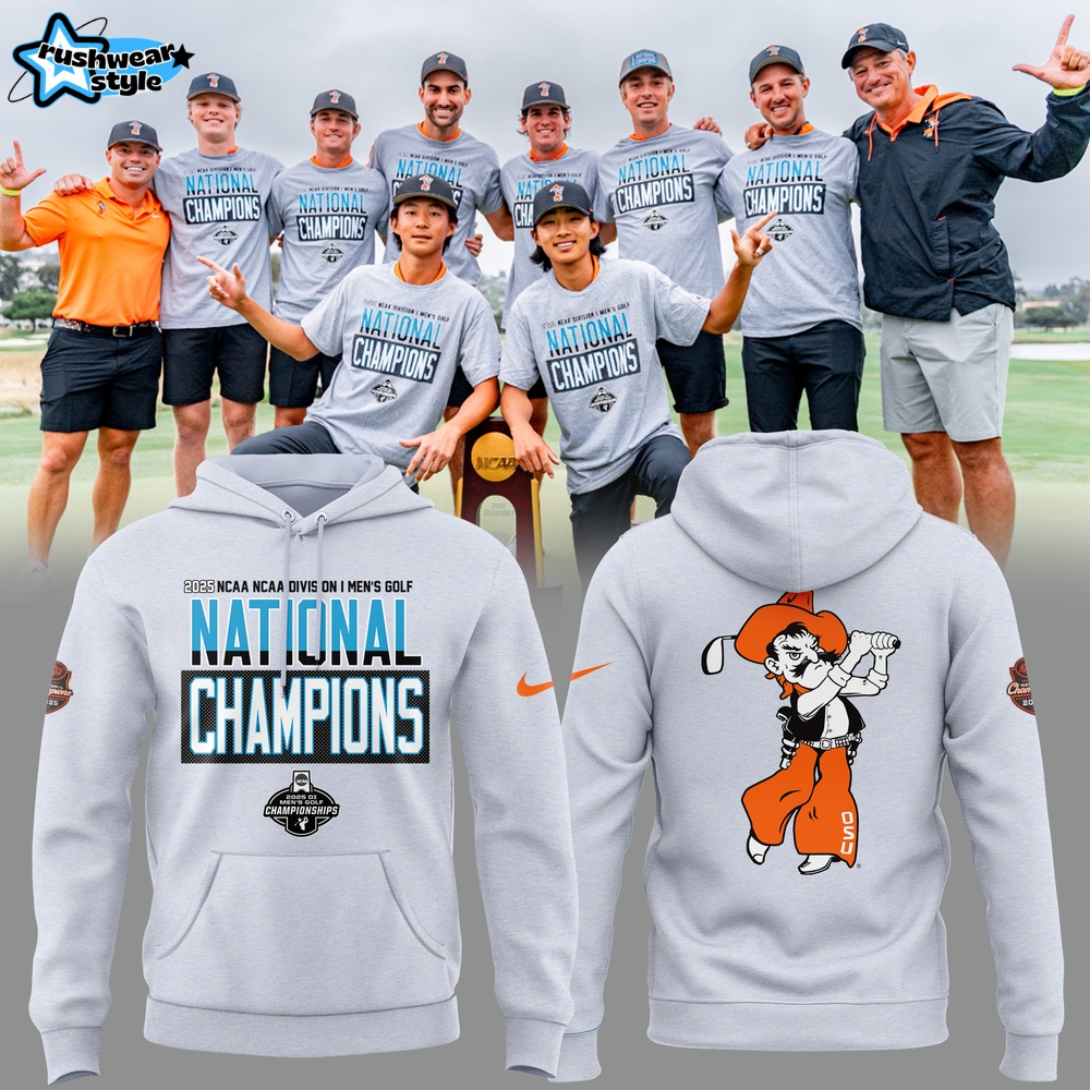 Oklahoma State Cowboys 2025 NCAA Men's Golf National Champions Hoodie Oklahoma State Cowboys 2025 NCAA Men's Golf National Champions Hoodie