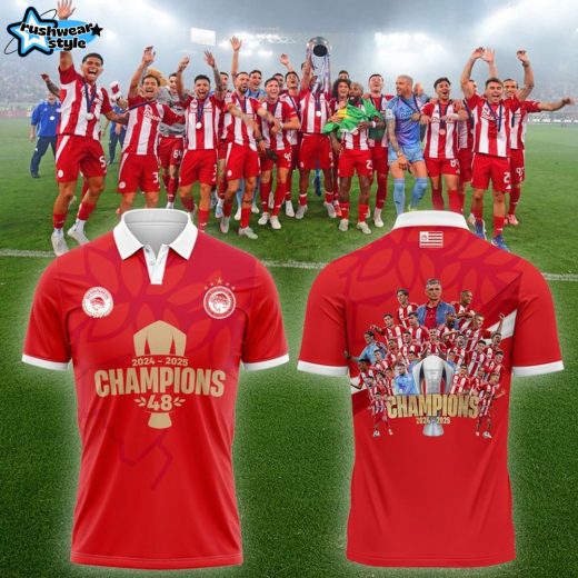 Olympiacos Fc 2024-2025 Greek Champions Special Polo Shirt