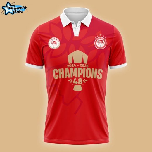 Olympiacos Fc 2024-2025 Greek Champions Special Polo Shirt