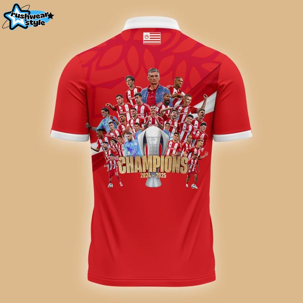 Olympiacos Fc 2024-2025 Greek Champions Special Polo Shirt Olympiacos Fc 2024-2025 Greek Champions Special Polo Shirt