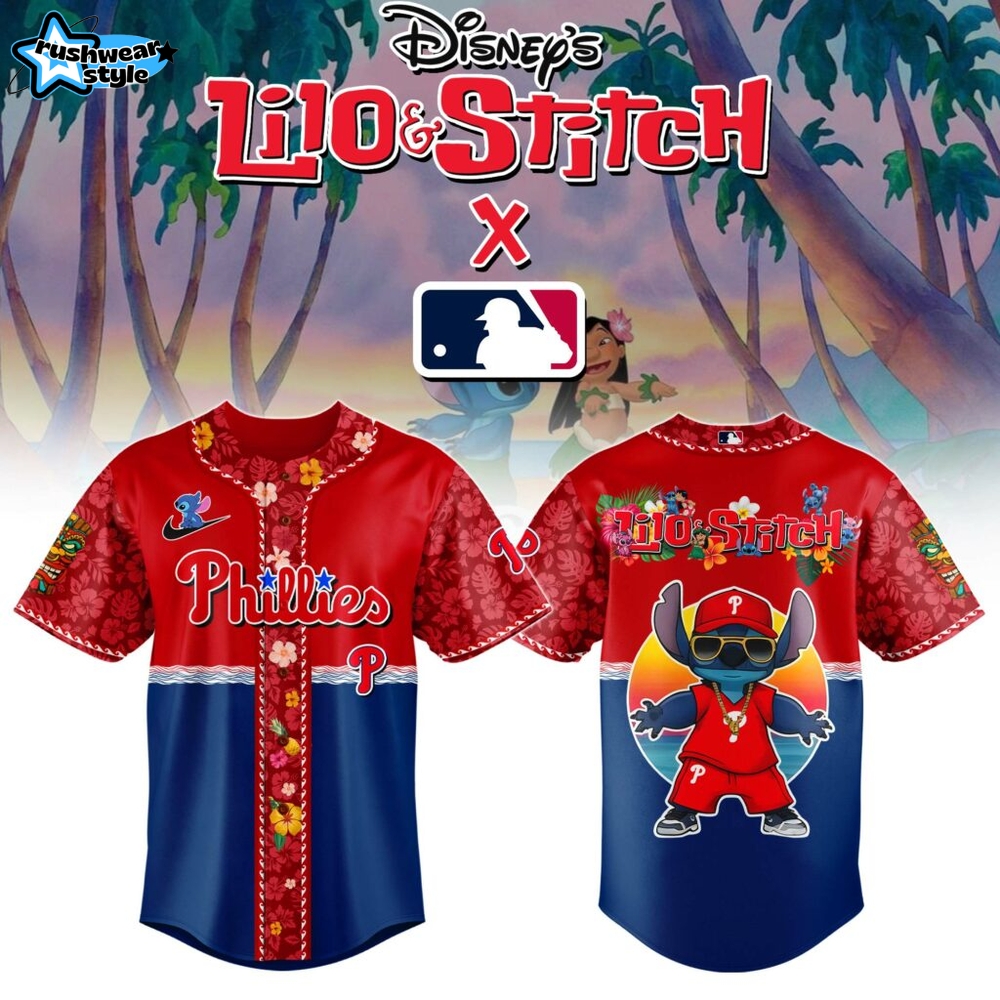 Philadelphia Phillies MLB x Lilo & Stitch Jersey Philadelphia Phillies MLB x Lilo & Stitch Jersey