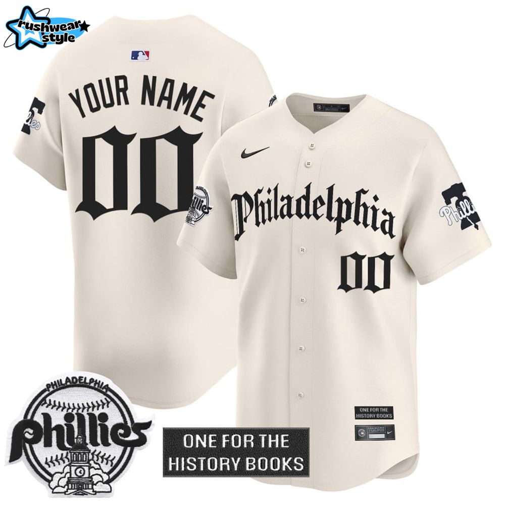 Philadelphia Phillies 'Retro Newspaper Edition' Baseball Jersey Philadelphia Phillies 'Retro Newspaper Edition' Baseball Jersey
