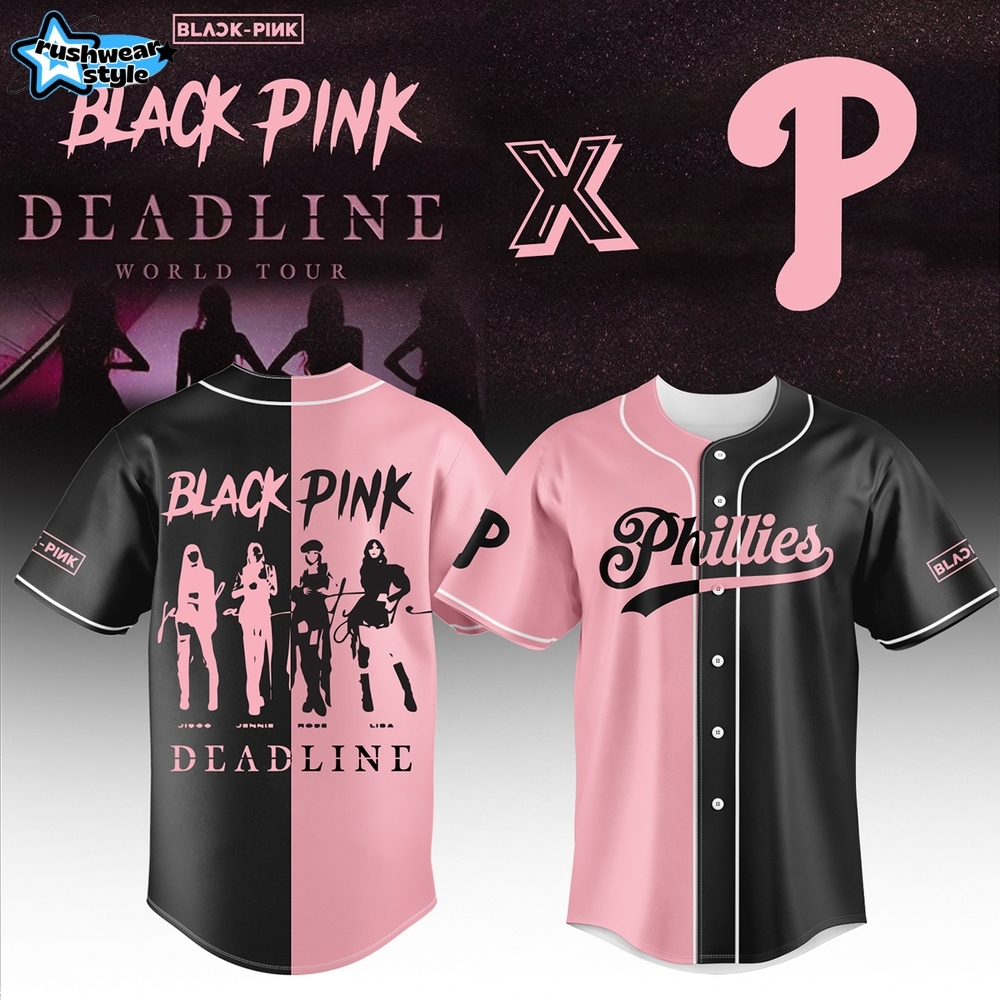 Philadelphia Phillies x Blackpink Deadline World Tour Baseball Jersey 2025 Philadelphia Phillies x Blackpink Deadline World Tour Baseball Jersey 2025