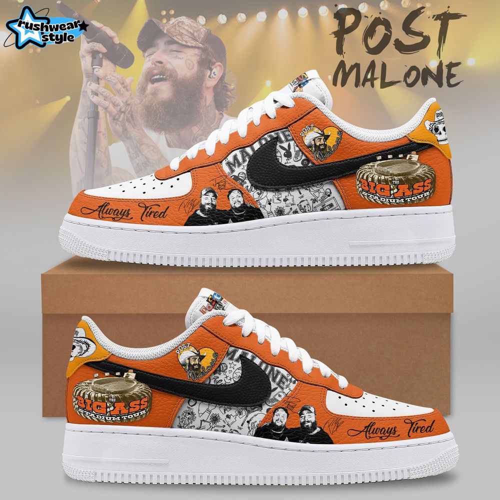 Post Malone "If Y'all Weren't Here, I'd Be Crying" Tour Air Force 1 Sneaker Post Malone "If Y'all Weren't Here, I'd Be Crying" Tour Air Force 1 Sneaker
