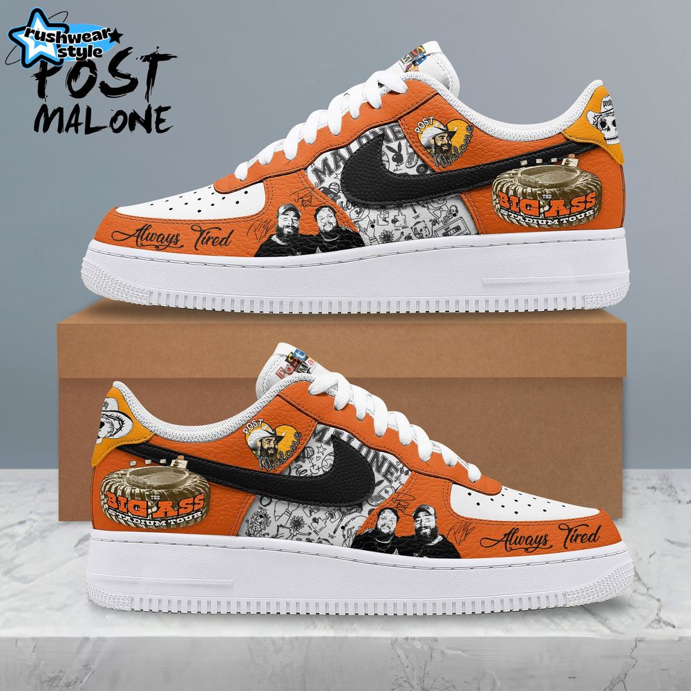 Post Malone "If Y'all Weren't Here, I'd Be Crying" Tour Air Force 1 Sneaker Post Malone "If Y'all Weren't Here, I'd Be Crying" Tour Air Force 1 Sneaker