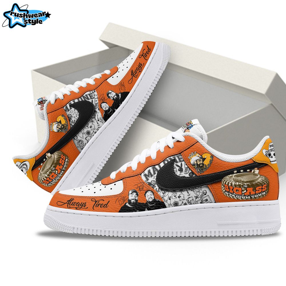 Post Malone "If Y'all Weren't Here, I'd Be Crying" Tour Air Force 1 Sneaker Post Malone "If Y'all Weren't Here, I'd Be Crying" Tour Air Force 1 Sneaker