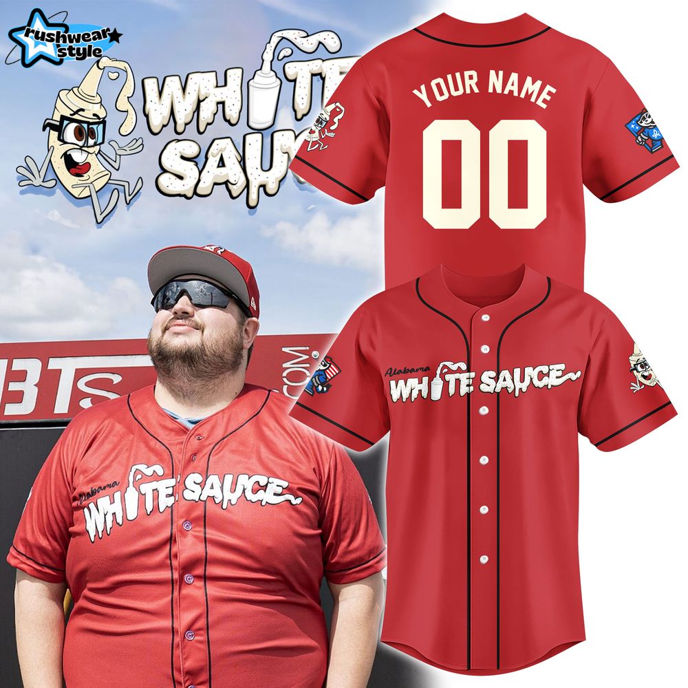 Rocket City Trash Pandas x Alabama White Sauce Baseball Jersey Rocket City Trash Pandas x Alabama White Sauce Baseball Jersey