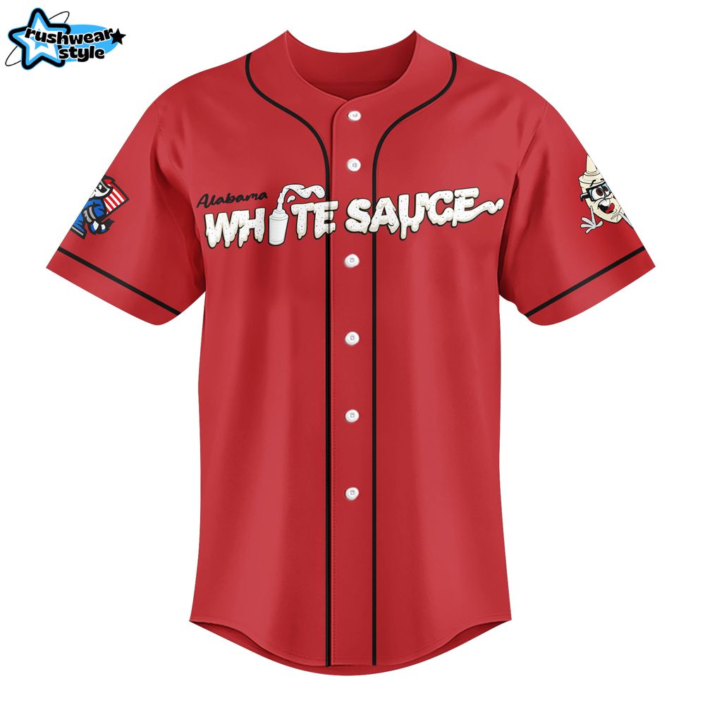 Rocket City Trash Pandas x Alabama White Sauce Baseball Jersey Rocket City Trash Pandas x Alabama White Sauce Baseball Jersey