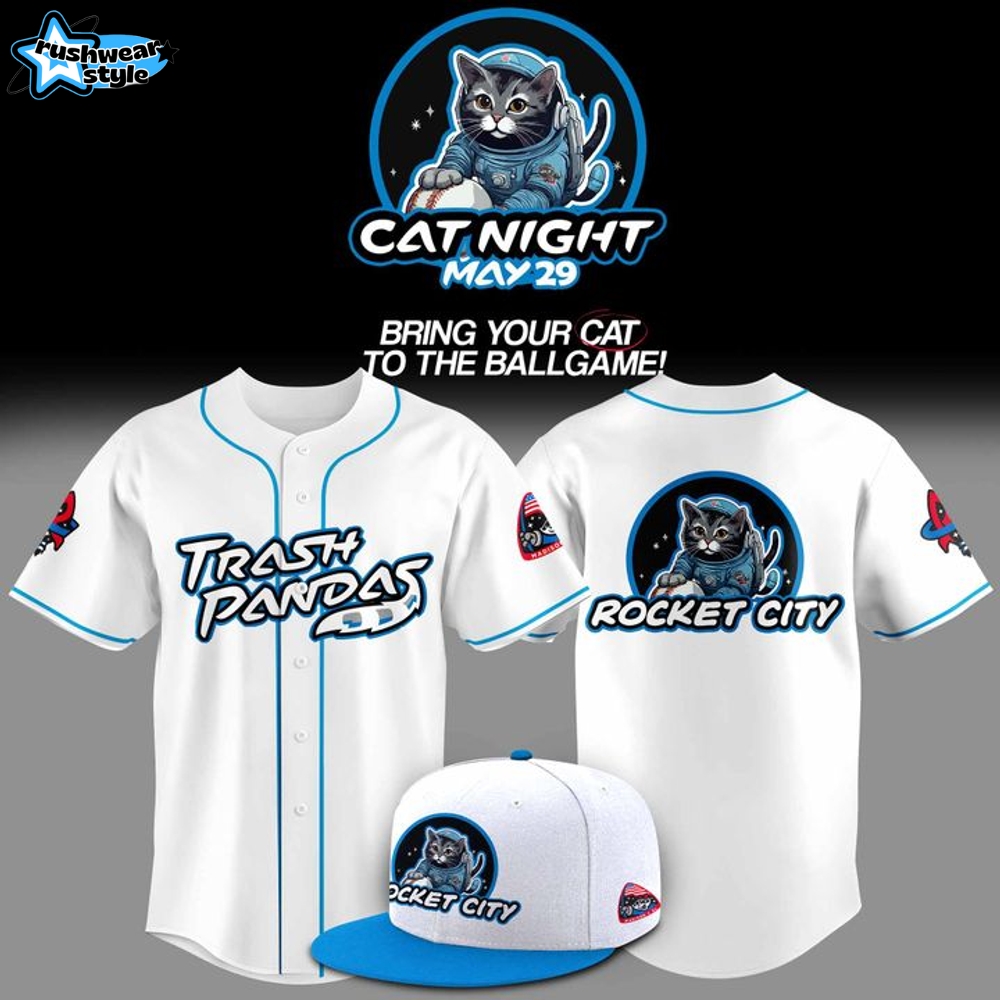 Rocket City Trash Pandas x Cat Night 2025 Baseball Jersey Rocket City Trash Pandas x Cat Night 2025 Baseball Jersey