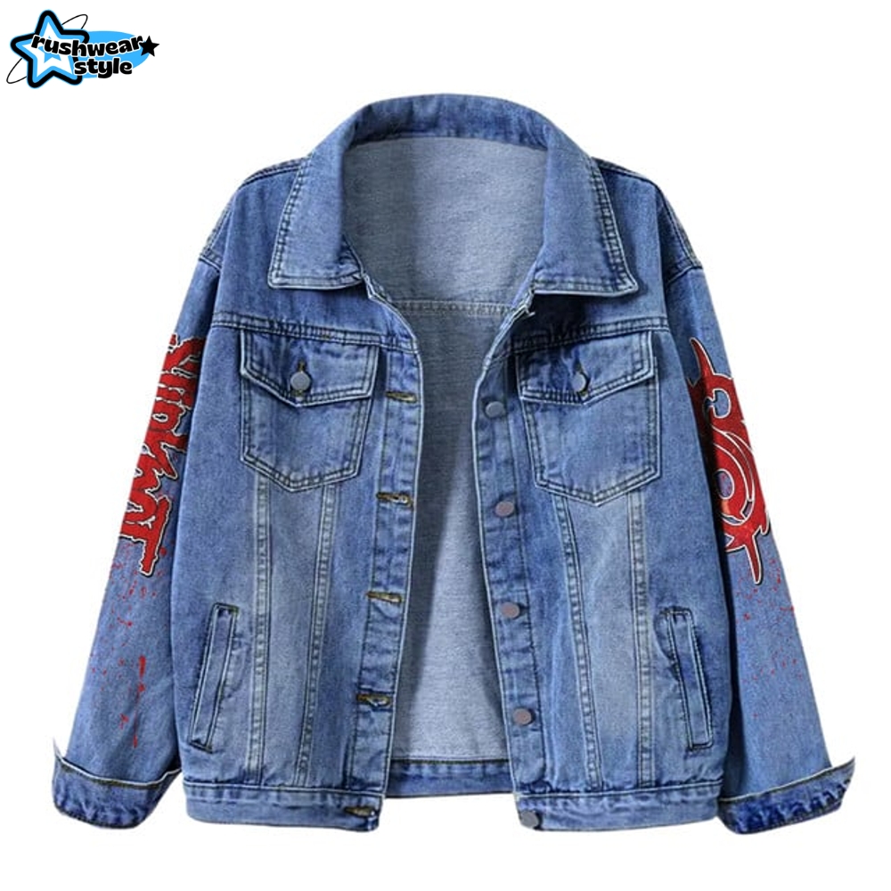 Slipknot Wait And Bleed 25th Anniversary 25th Anniversary Denim Jacket Slipknot Wait And Bleed 25th Anniversary 25th Anniversary Denim Jacket