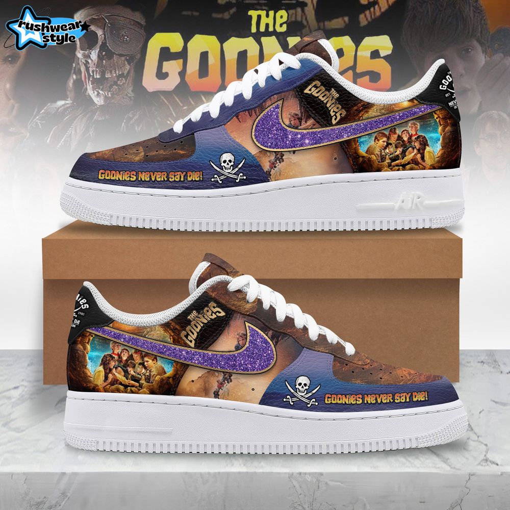The Goonies "GOONIES NEVER SAY DIE!" Air Force 1 Sneakers The Goonies "GOONIES NEVER SAY DIE!" Air Force 1 Sneakers