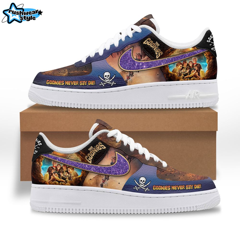 The Goonies "GOONIES NEVER SAY DIE!" Air Force 1 Sneakers The Goonies "GOONIES NEVER SAY DIE!" Air Force 1 Sneakers