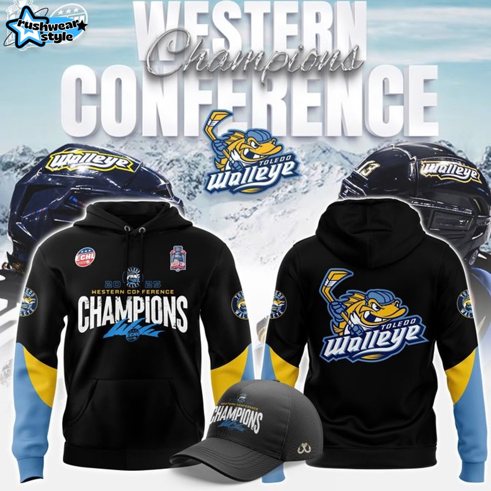 Toledo Walleye 2025 ECHL Western Conference Champions Hoodie Toledo Walleye 2025 ECHL Western Conference Champions Hoodie