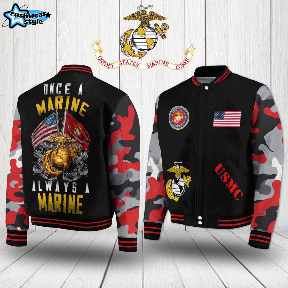 US Marine Corps Special Camo Baseball Jacket US Marine Corps Special Camo Baseball Jacket