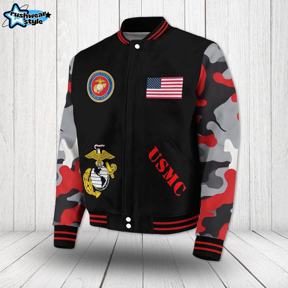 US Marine Corps Special Camo Baseball Jacket US Marine Corps Special Camo Baseball Jacket