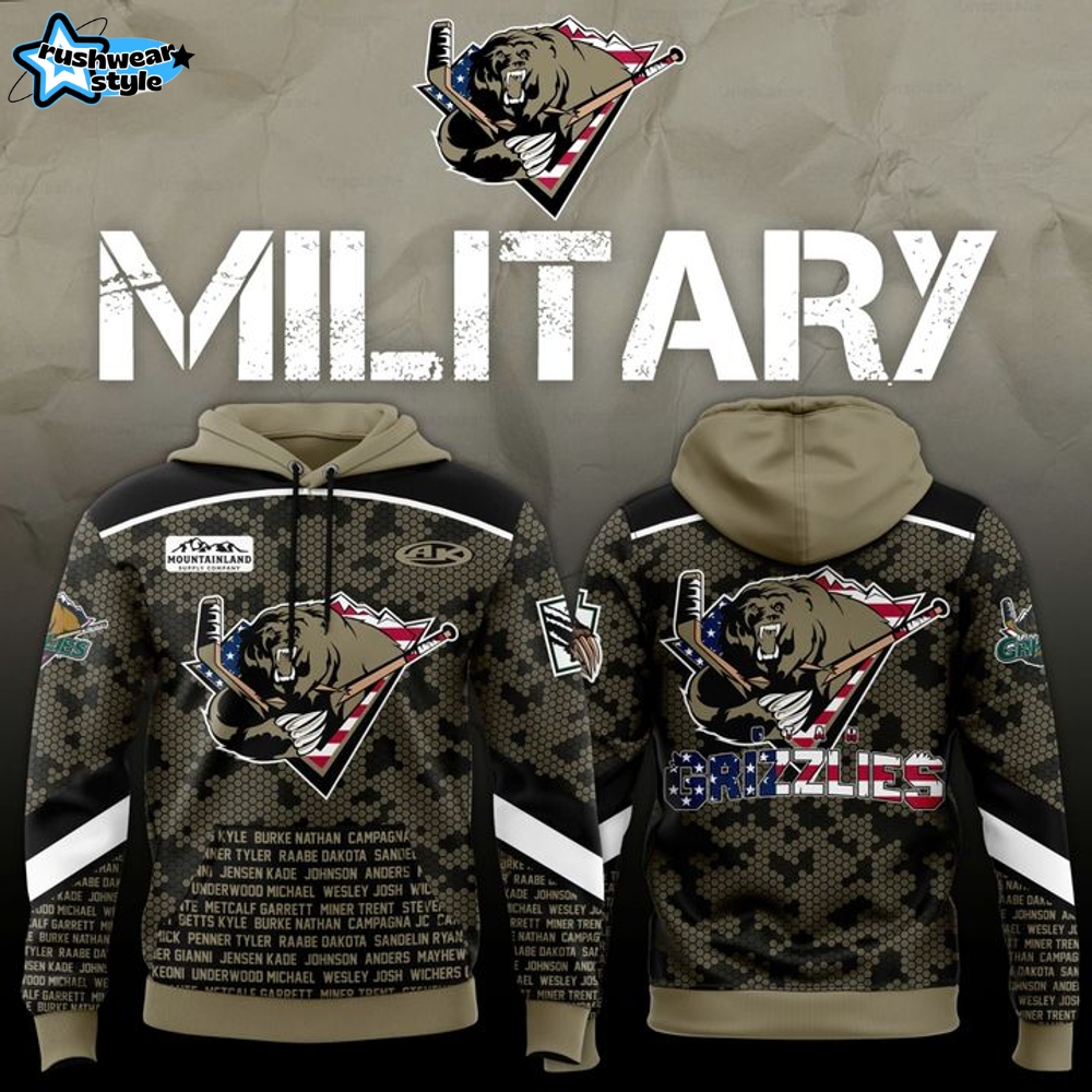 Utah Grizzlies x Military Memorial Day 2025 Hoodie Set Utah Grizzlies x Military Memorial Day 2025 Hoodie Set