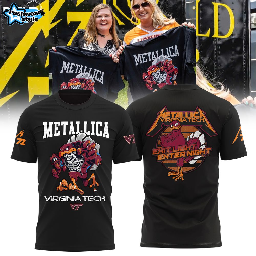 Virginia Tech Hokies Metallica 2025 Limited Edition Black Shirt Virginia Tech Hokies Metallica 2025 Limited Edition Black Shirt