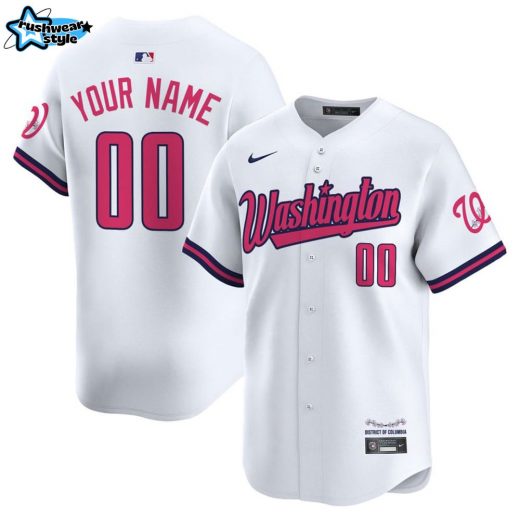 Washington Nationals Cherry Blossom Design Personalized Baseball Jersey