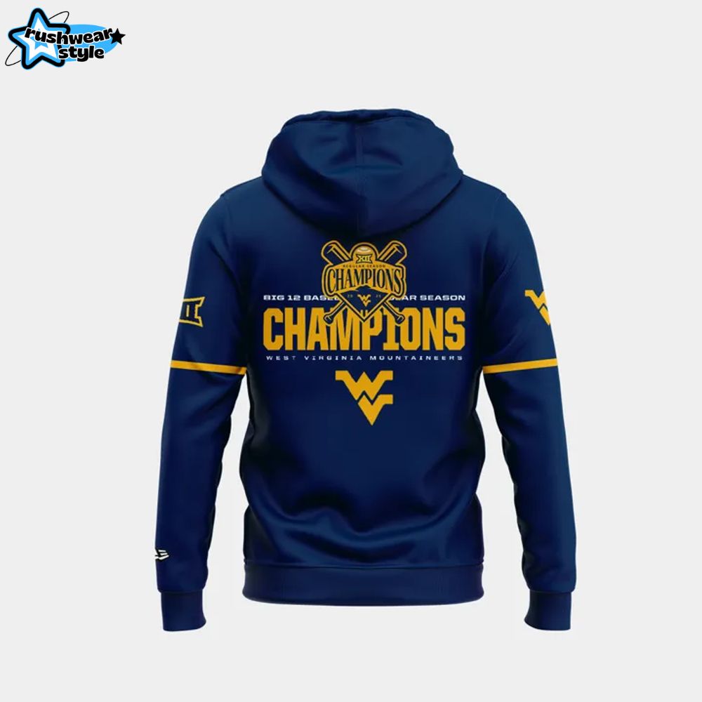 West Virginia Mountaineers Baseball BIG 12 Regular Season Champions Hoodie West Virginia Mountaineers Baseball BIG 12 Regular Season Champions Hoodie
