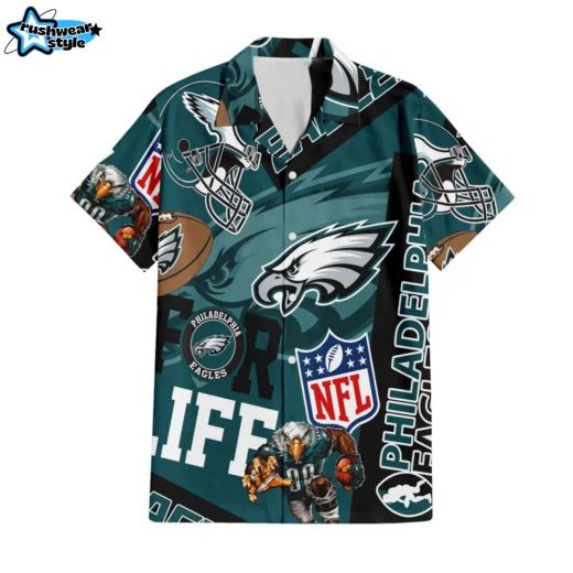fighting philadelphia eagles hawaiian shirt
