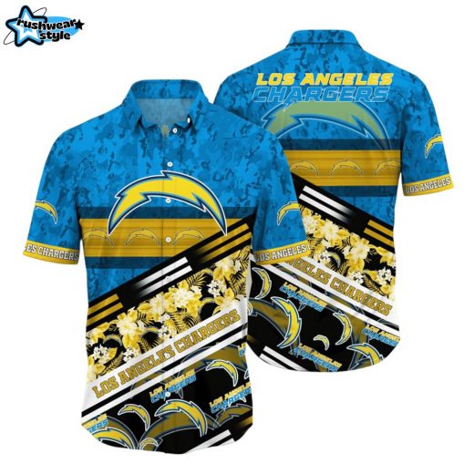 floral storm los angeles chargers hawaiian shirt