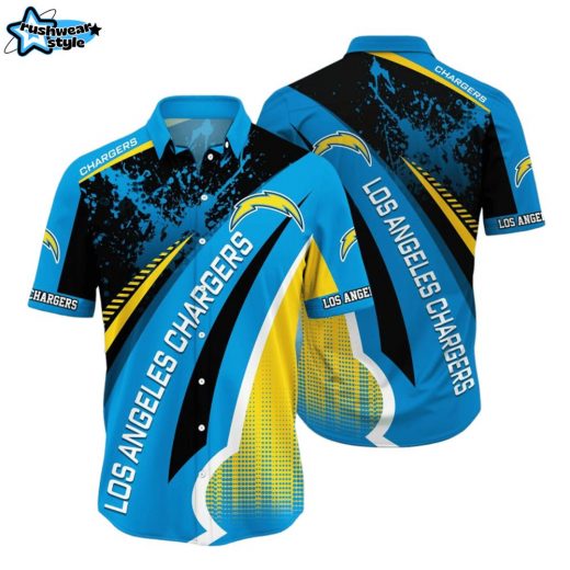 lightning streak los angeles chargers hawaiian shirt