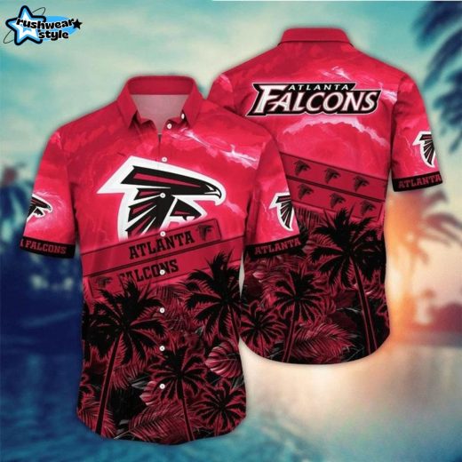 sunset palms atlanta falcons hawaiian shirt