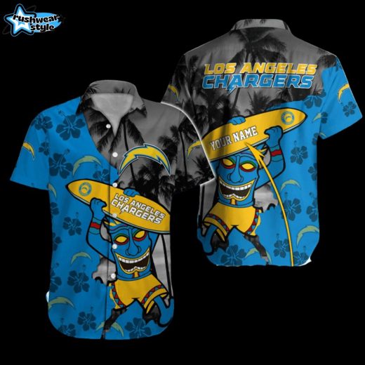tiki surf los angeles chargers hawaiian shirt