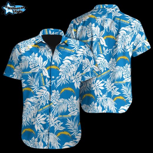 tropical los angeles chargers hawaiian shirt