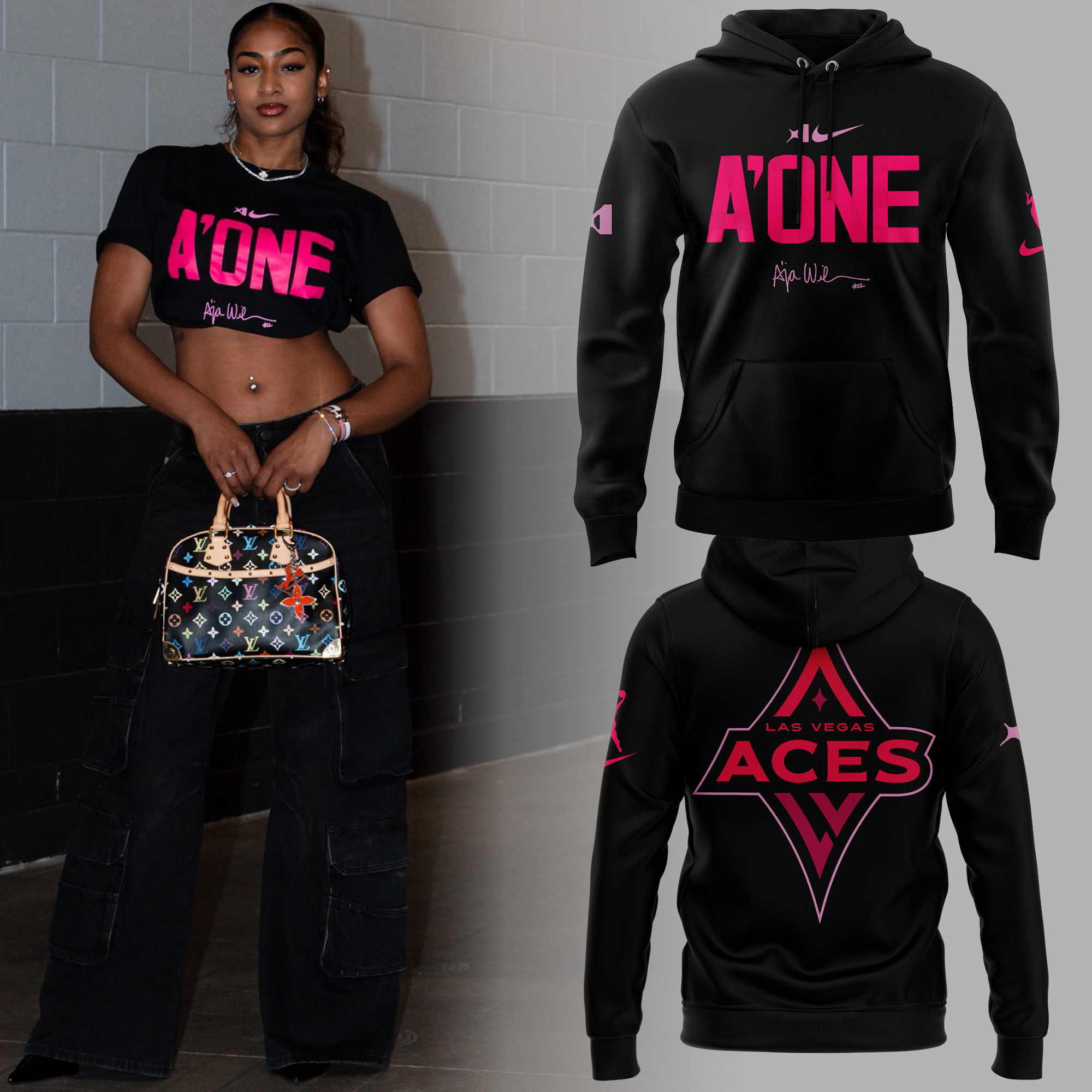 Las Vegas Aces AâÂÂja Wilson AâÂÂONE Special Black Hoodie Las Vegas Aces AâÂÂja Wilson AâÂÂONE Special Black Hoodie