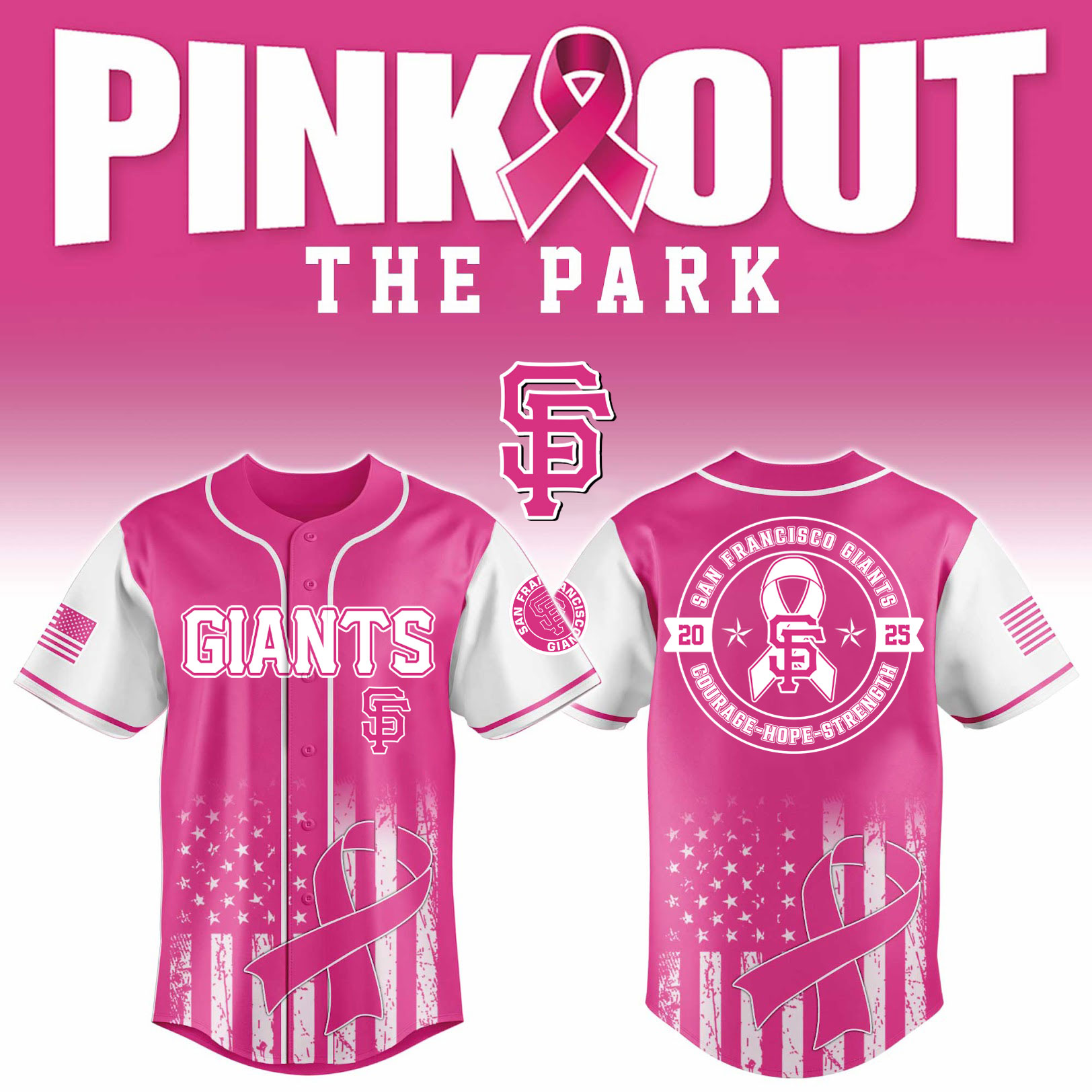 San Francisco Giants x Pink Out The Park 2025 Baseball Jersey San Francisco Giants x Pink Out The Park 2025 Baseball Jersey