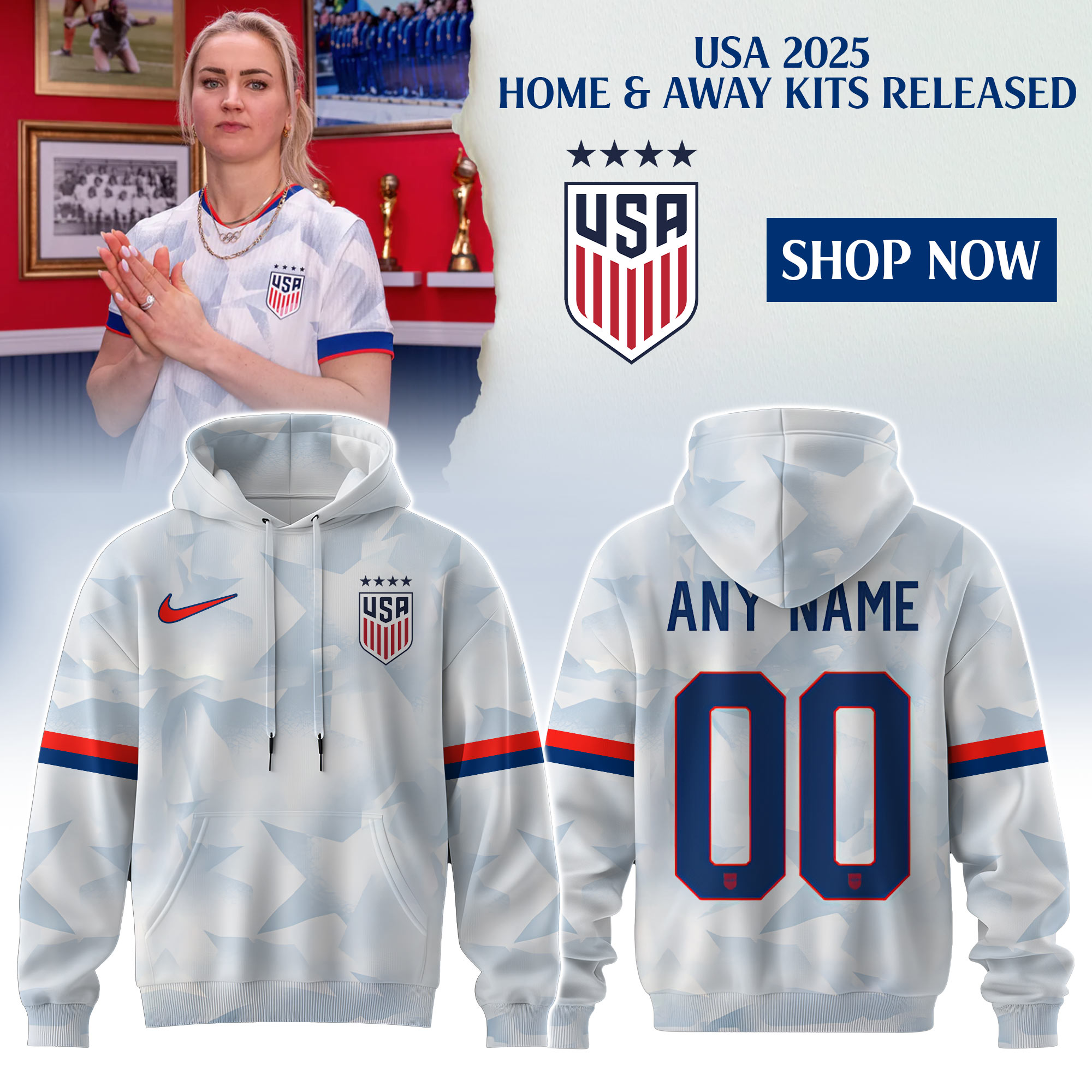 USA Soccer Brilliant Home Stadium Special New 2025 Hoodie USA Soccer Brilliant Home Stadium Special New 2025 Hoodie