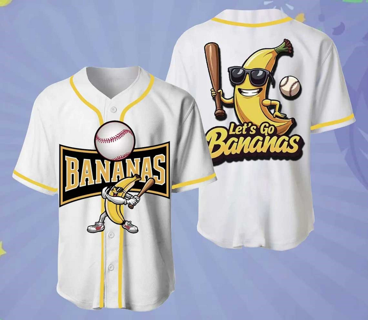 Savannah Bananas 2025 "Let's Go Bananas" Special Baseball Jersey Savannah Bananas 2025 "Let's Go Bananas" Special Baseball Jersey