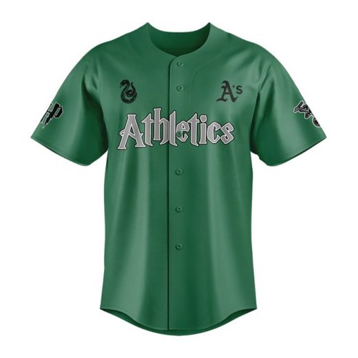 Oakland Athletics X Harry Potter Slytherin House Limited Edition Baseball Jersey