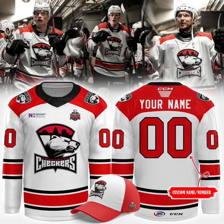 Charlotte Checkers Special New 2025 White Hockey Jersey Charlotte Checkers Special New 2025 White Hockey Jersey