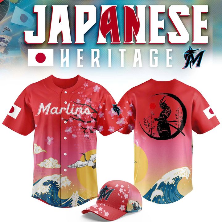 Miami Marlins Japanese Heritage Celebration Baseball Jersey Miami Marlins Japanese Heritage Celebration Baseball Jersey