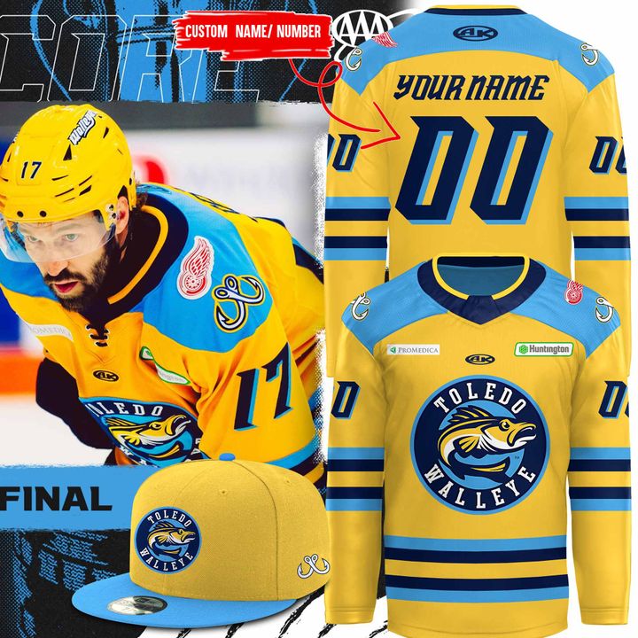 Toledo Walleye ECHL Kelly Cup Playoffs Division Finals Hockey Jersey Toledo Walleye ECHL Kelly Cup Playoffs Division Finals Hockey Jersey