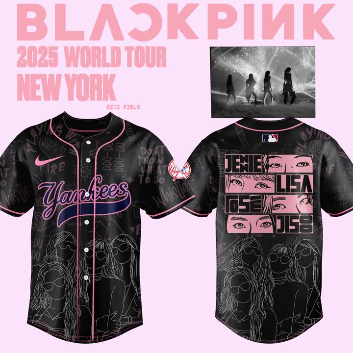 New York Yankees x BLACKPINK Baseball Jersey New York Yankees x BLACKPINK Baseball Jersey