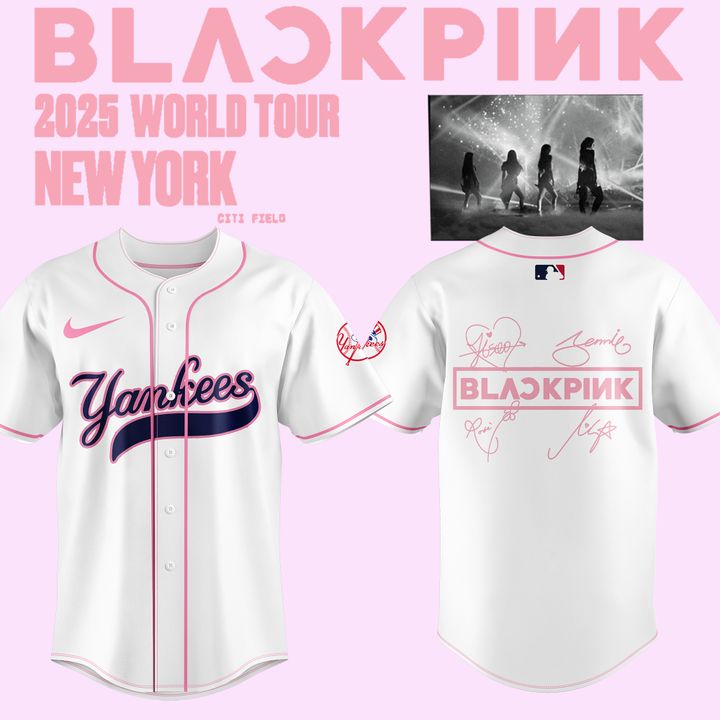 Blackpink World Tour New York 2025 X Yankees White Jersey Blackpink World Tour New York 2025 X Yankees White Jersey