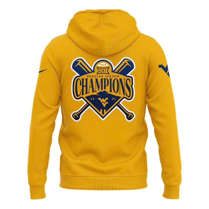 West Virginia Mountaineers Big 12 Regular Season Title Champions Baseball Hoodie West Virginia Mountaineers Big 12 Regular Season Title Champions Baseball Hoodie