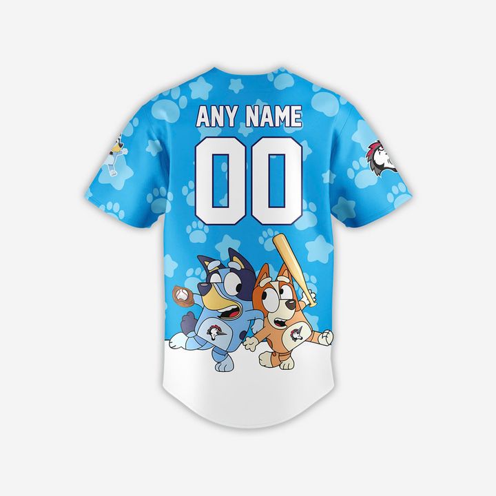 Fayetteville Woodpeckers x Bluey Day Special Baseball Jersey Fayetteville Woodpeckers x Bluey Day Special Baseball Jersey