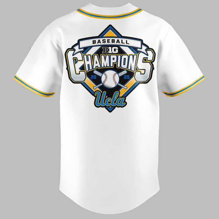 UCLA Bruins 2025 Big Ten Baseball Regular Season Champions Baseball Jersey UCLA Bruins 2025 Big Ten Baseball Regular Season Champions Baseball Jersey