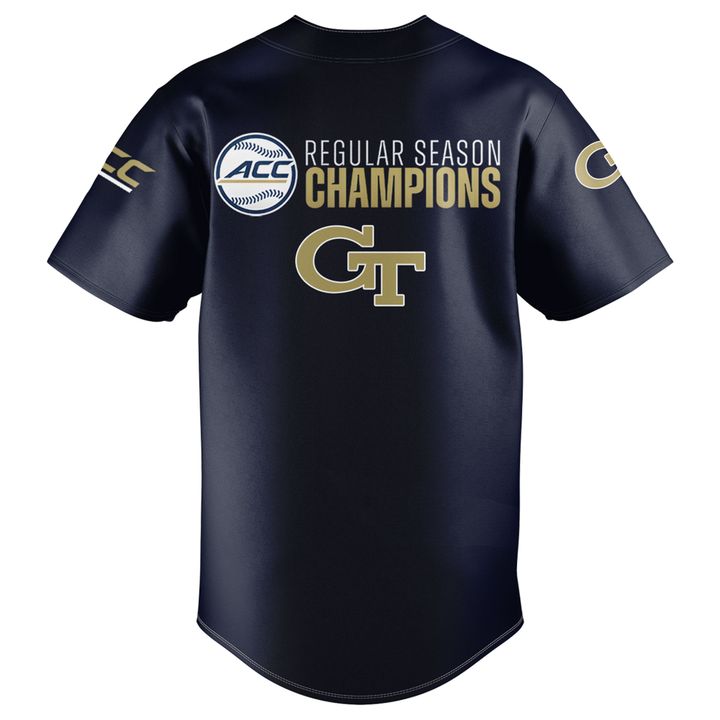 Georgia Tech Yellow Jackets 2025 ACC Baseball Regular Season Champions Baseball Jersey Georgia Tech Yellow Jackets 2025 ACC Baseball Regular Season Champions Baseball Jersey