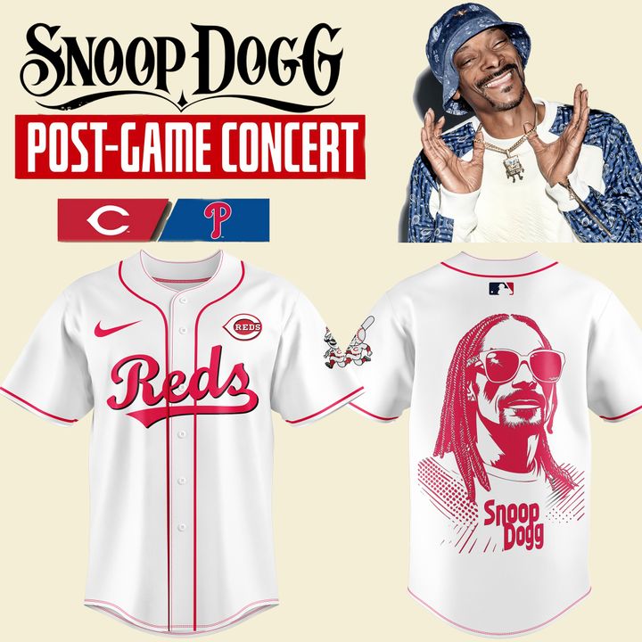 Cincinnati Reds x Snoop Dogg Post-Game Concert White Baseball Jersey Cincinnati Reds x Snoop Dogg Post-Game Concert White Baseball Jersey